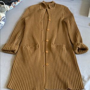 Thick long wool button up/ cardigan.